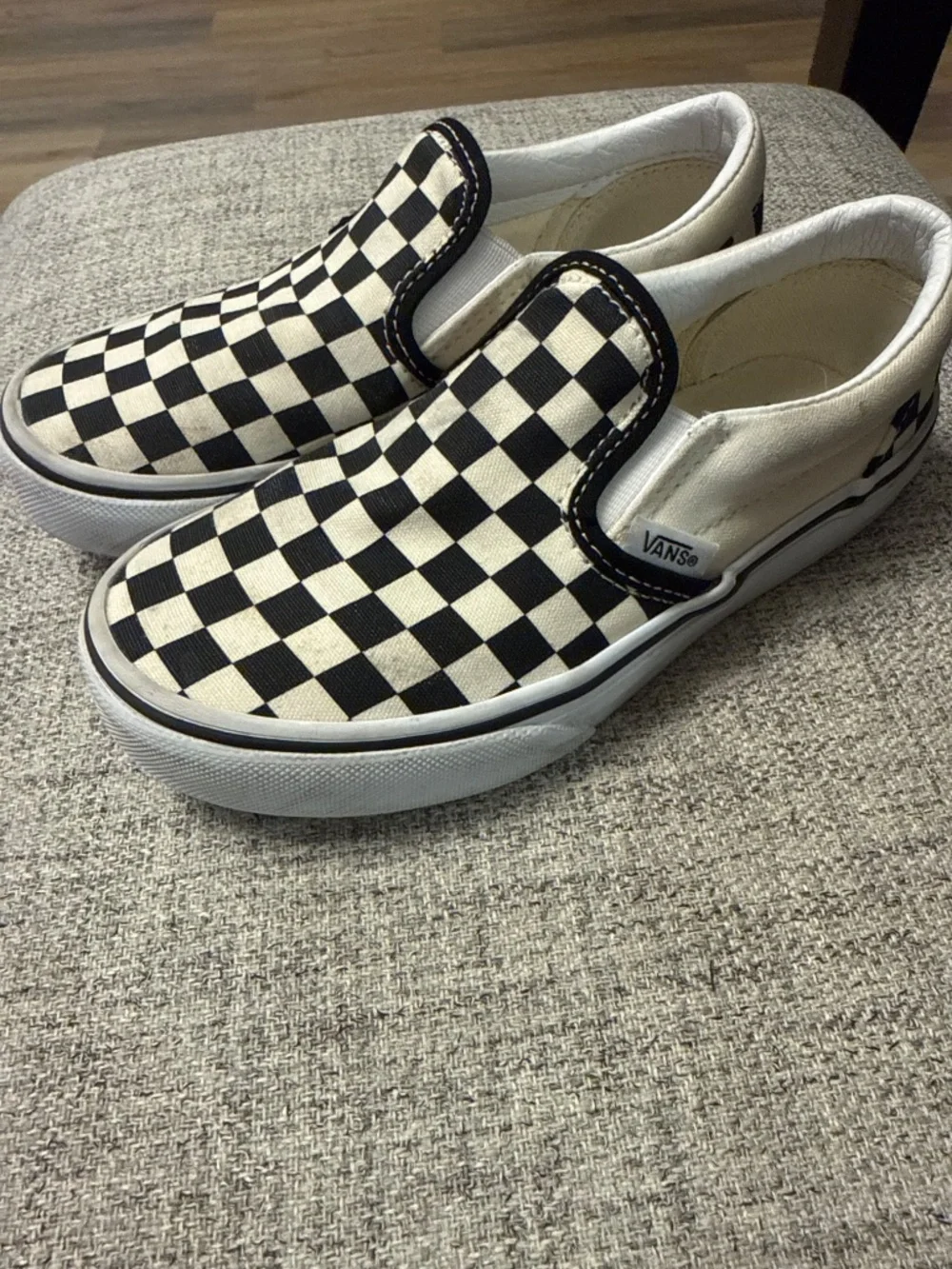 2 pairs of classic checkered VANS
